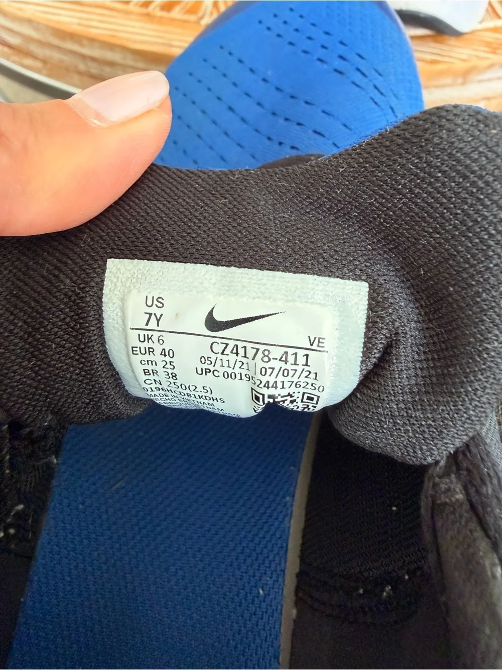 Nike Kids Blue and Black Lightweight Running Sneakers